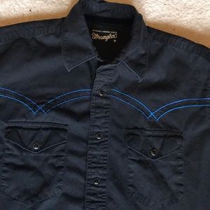 Vintage Wrangler Black Snap Western Shirt
